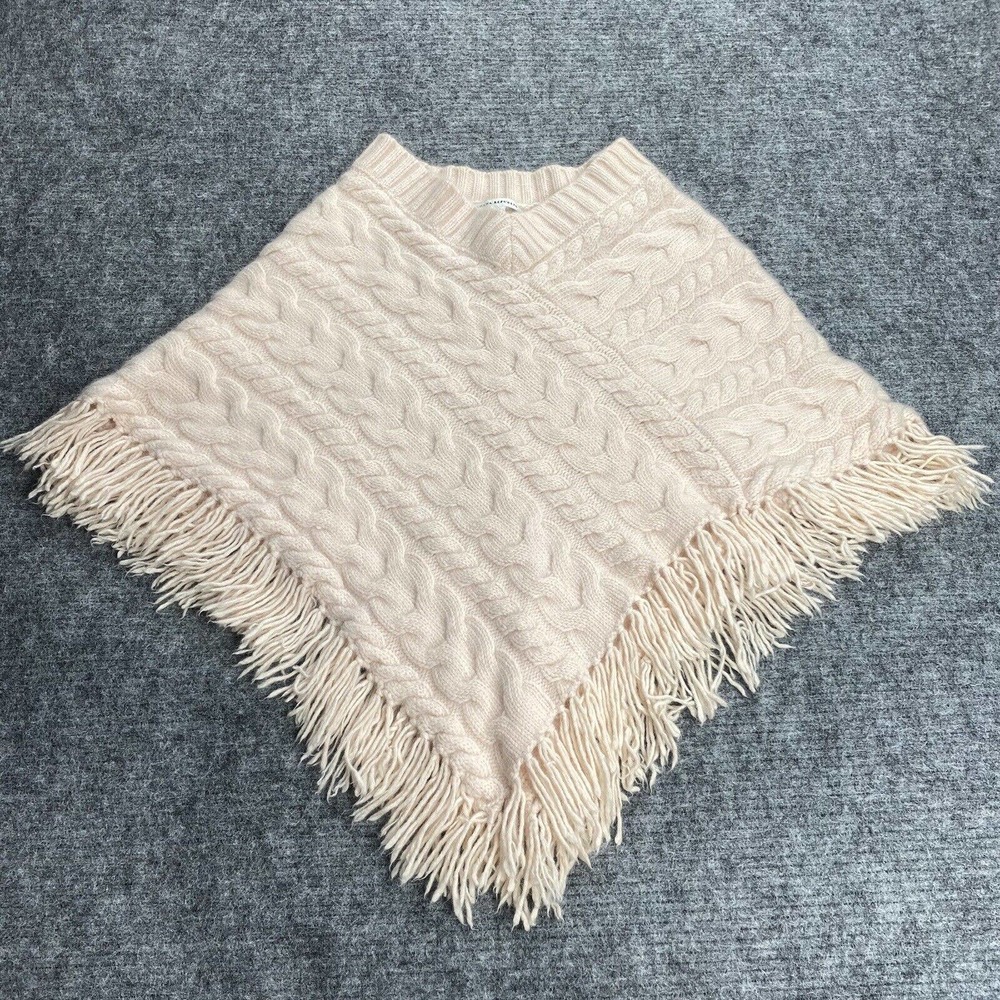 Banana Republic Poncho Women Sweater Extra Small Pink Cable Knit Angora Wool
